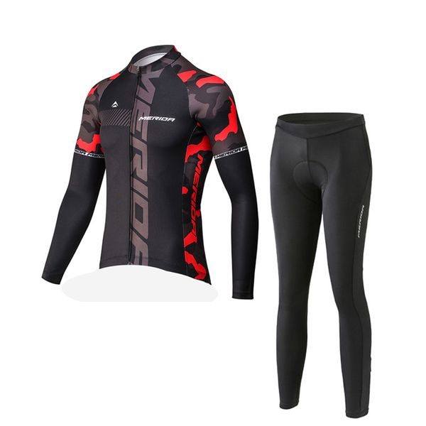 New Team MERIDA Maglia da ciclismo Set manica lunga da uomo MTB Abbigliamento sportivo Autunno quick dry Outdoor Abbigliamento da mountain bike Y21031209