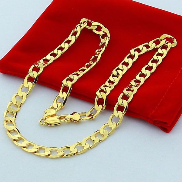 

whole salecool men's 6mm 24k gold color snake chain necklace & pendants cuban curb hip hop gangster fashion jewelry, Silver