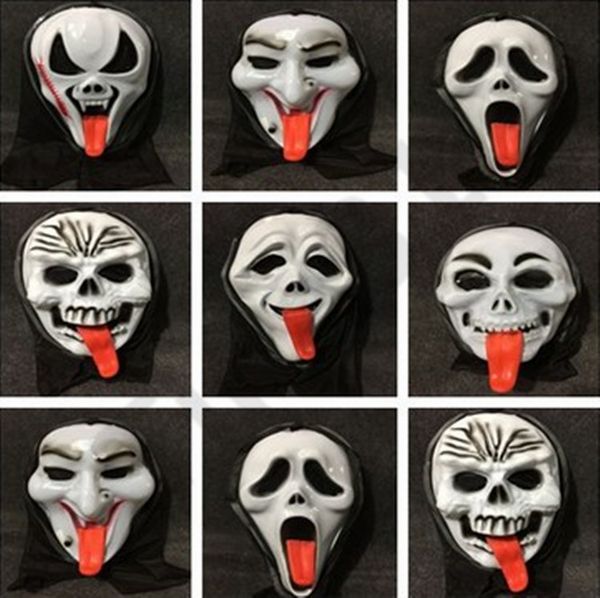

terrorist masks halloween horror ghost screaming skeleton mask halloween grimace skull mask make up the party 6color 500pcs t1i1009