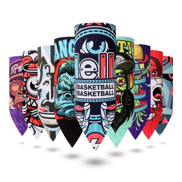 

sports outdoor seamless es sun protection variety magic mask hoods hat printing bib riding mask, Black