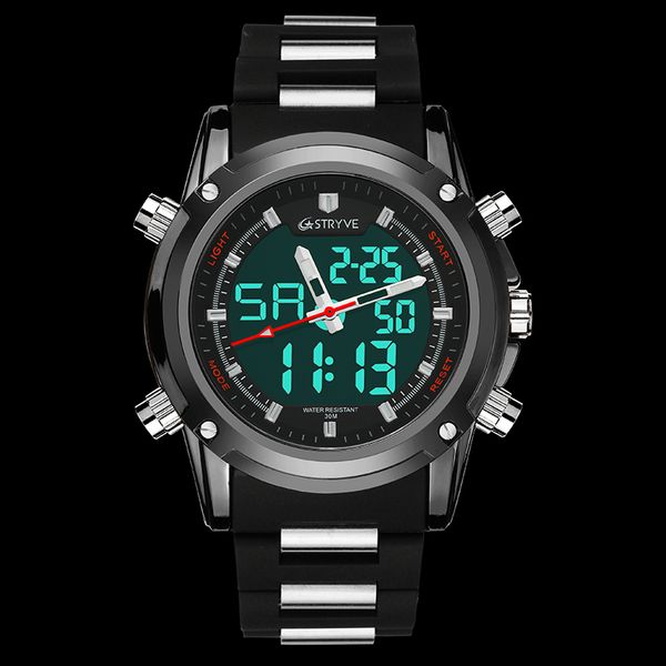 

sport watches men digital electronic mens watches male clock man wrist watch relogio masculino stryve, Slivery;brown