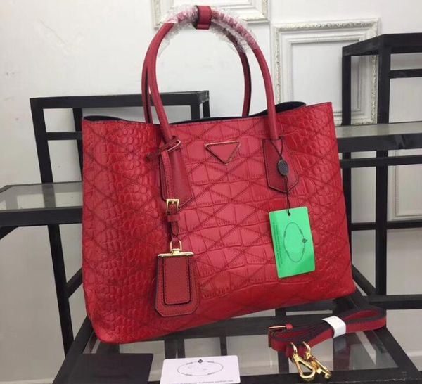 

1BG756 36см двойные ручки сумки из кожи аллигатора, сумки с рисунком крокодила, напа п