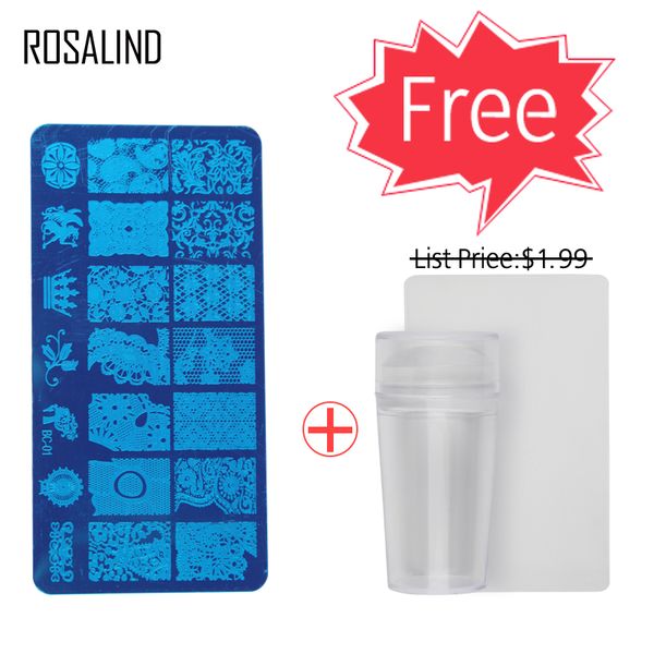 

rosalind template nail stamping plates set animal/flowers patterns stencils for nail art stamping plates art template, White