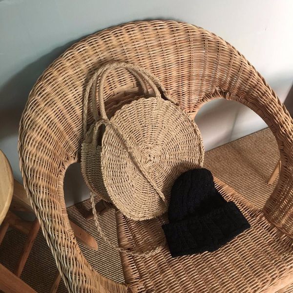 

bohemian beach casual women shoulder bags handmade hollowed-out straw circular bags versatile circle crossbody bags d18101303