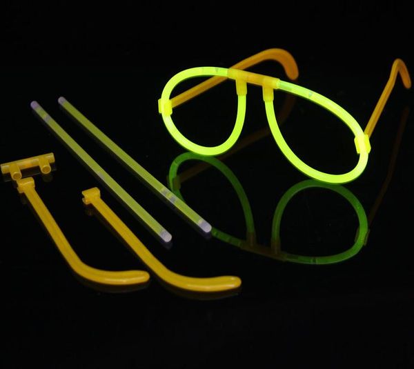 

500pcs diy fluorescent glasses party toy glow in the dark glasses gift light shining multi color glow sticks ing