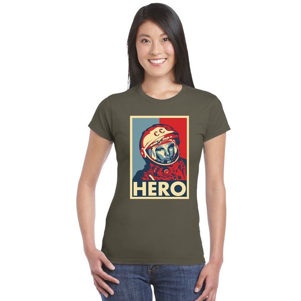

russia cccp yuri gagarin t-shirt women short sleeve cotton tee family soviet hero cosmonaut 1961 t shirts summer fitness basic tshirt, White