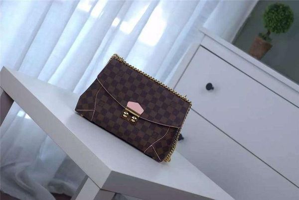 

Damier холст с кожаный цепи сумка N41597 Caissa сцепления ТОП окисленной натуральной кожи