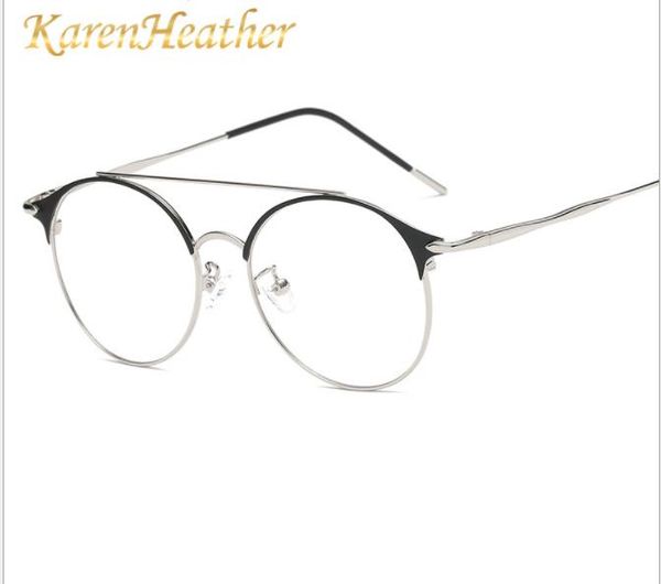 

new anti blue glasses, art and metal flat mirror, simple and super light campus wind and men's glasses, Silver