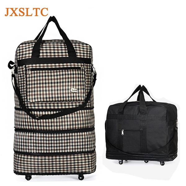 

jxsltc waterproof portable travel rolling suitcase air carrier bag expandable folding oxford suitcase bags with wheels