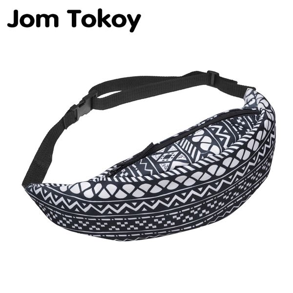 

jom tokoy new 3d colorful waist pack for men fanny pack style bum bag geometric stripe women money belt travelling waist bag