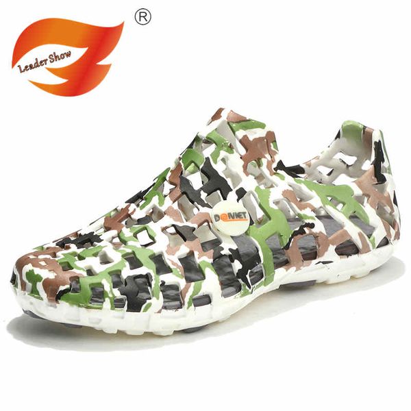 

fires shoes sandals 2017 new breathable men slippers mesh lighted casual shoes outdoor slip on beach flip flops, Black
