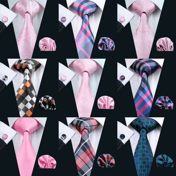 

Wholesale New Style Classic Mens Tie Set Silk Hanky Cufflinks Jacquard Woven Necktie Men Tie Set Business Party Work Wedding 900 Styles