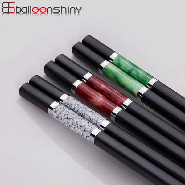 

balleenshiny jade chopsticks korean style chop sticks hashi korean chopsticks reusable chinese set dinnerware cutlery