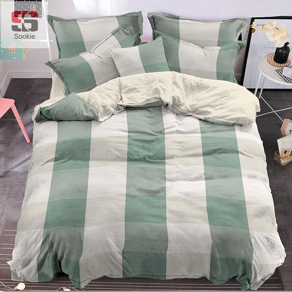 

sookie plaid bedding set reactive printing duvet cover pillowcases 3pcs bed linen beautiful bed covers