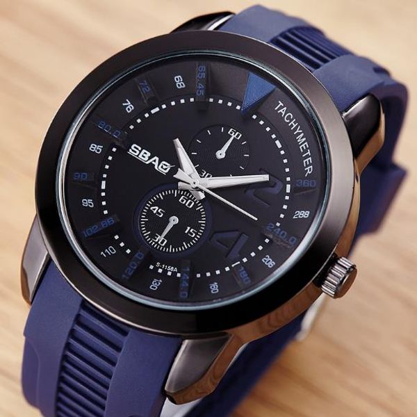 

new belt men's watch sports lovers quartz watch fashion style silicone fashion watch sell, Slivery;brown
