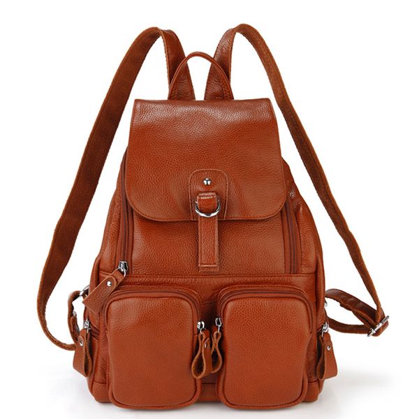 

preppy style fashion women school backpack made by genuine leather travel shoulder bags for women cowhide female bag