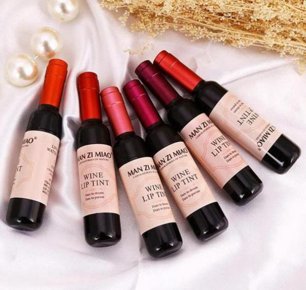 6 Cores Nova Marca À Prova D 'Água Matte Batom Líquido Sexy Garrafa De Vinho Tinto Manchado Matte Lip Gloss Tint Batom Líquido