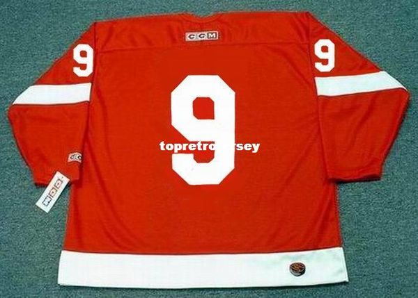 

wholesale mens gordie howe detroit red wings 1960's ccm home retro hockey jersey, Black;red