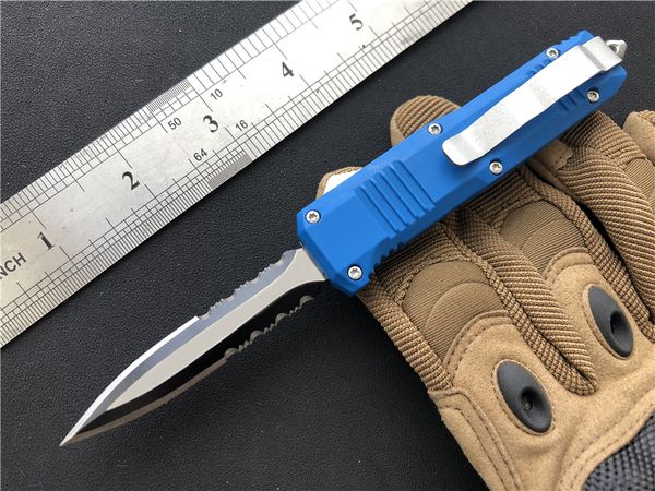 

Mini Blue Small C07 D/A Auto Knives 7 Inch 440C Steel Pocket EDC Tool Two-Tone 7 Blade Styles Outdoor Tactical Hunting Xmas Gift Knife P402R