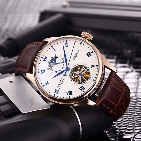 

2019 new grade portugal series men automatic mechanical watch 42mm man 316l stainless steel watches with luxury wristwatch box as gift, Slivery;brown