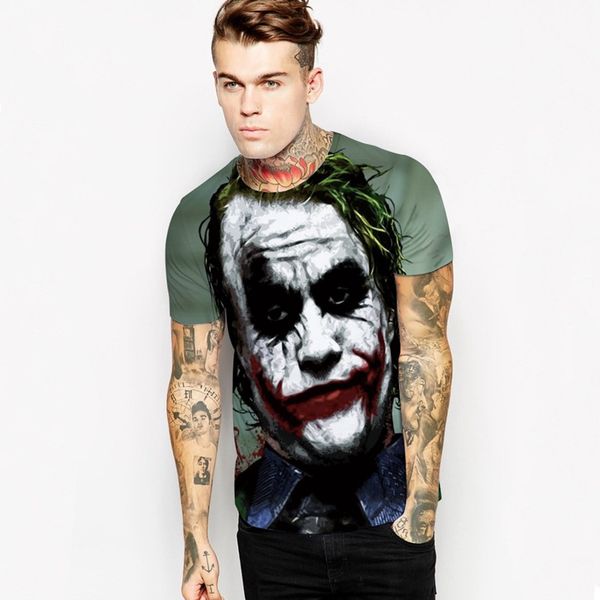 

halloween joker 3d t shirt casual funny anmie character joker poker 3d t-shirt man summer style full printing tees m-2xl, White;black