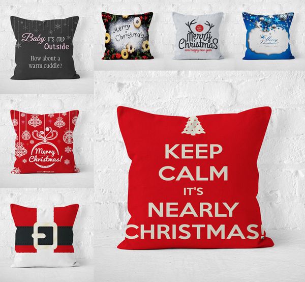 Christmas Day Element Pillow Case Christmas Snowflake Pillow Case