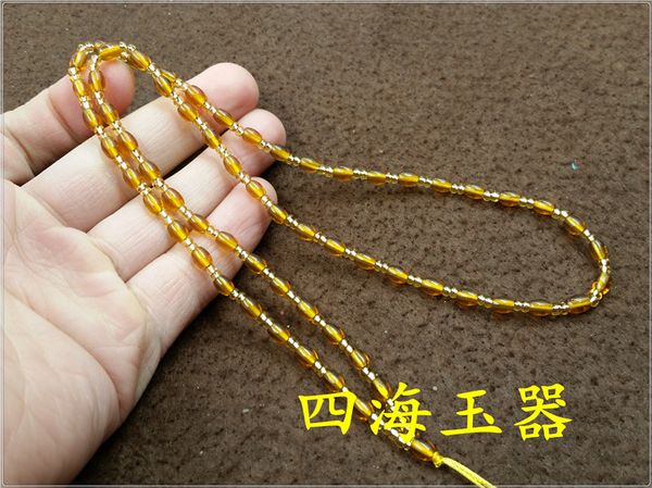 

the new luxury boutique amber necklace handmade beaded rope rope chain, Silver