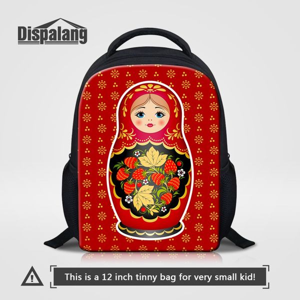 

red russian nesting dolls matryoshka doll prints children small book bag cartoon school bag for kids preschool cute satchel