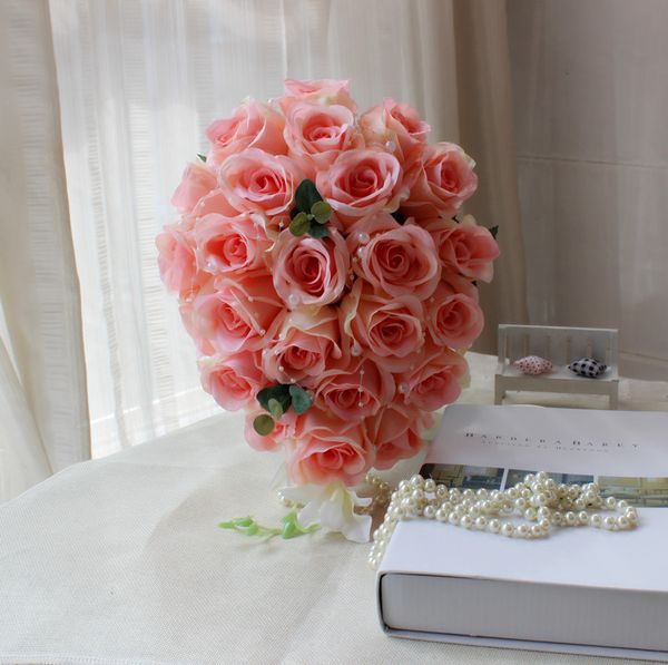 

ivory brooch bouquet wedding bridal bouquets rose teardrop style bride 's bouquet wedding dress studio p props
