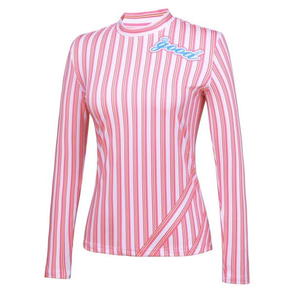 

2018 pgm women's sunscreen t-shirt striped long sleeve golf clothes ladies summer training t shirt cool size s-xl aa60460, Black;blue