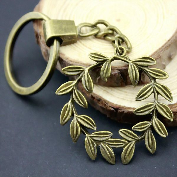 

6 pieces key chain women key rings car keychain for keys olive branch 41x36mm, Slivery;golden