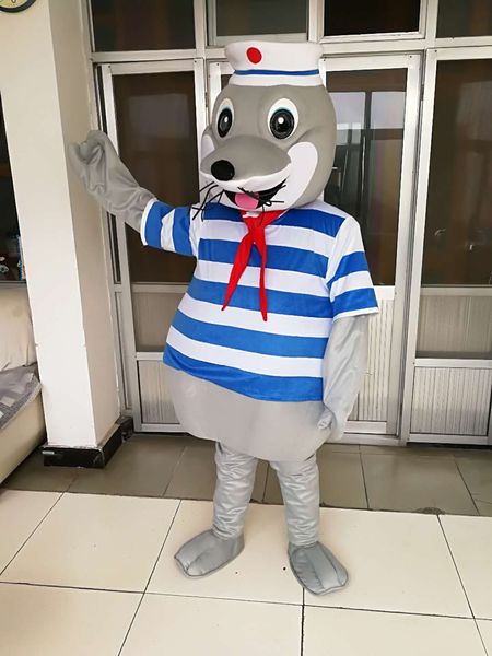 

real pictures deluxe sea lion monster mascot costume size ing, Red;yellow