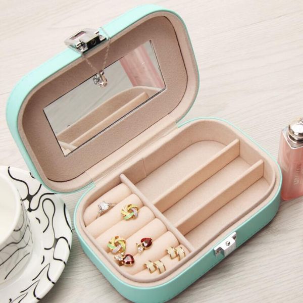 

designer jewelry packaging cases for jewlery collect portable pu leather cases for women small jewelry fashion, Black;white