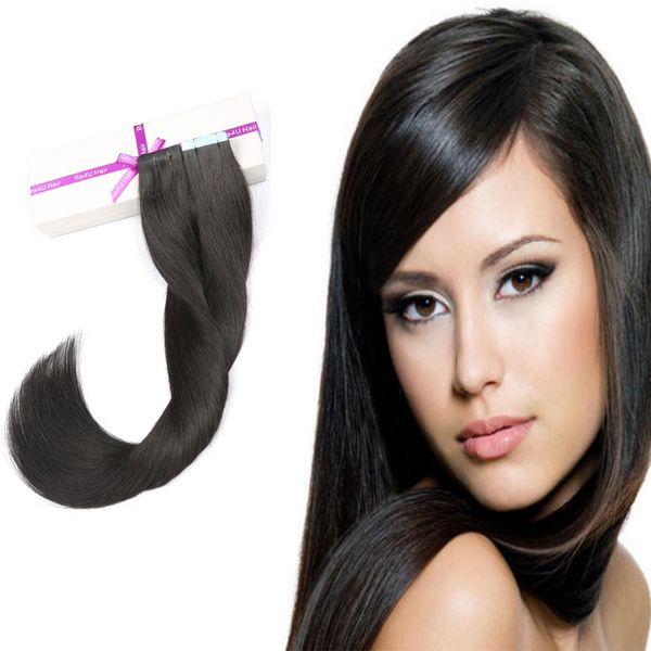 Invisible Tape Hair Extensions Indian Hair Remy Stick On Tape In