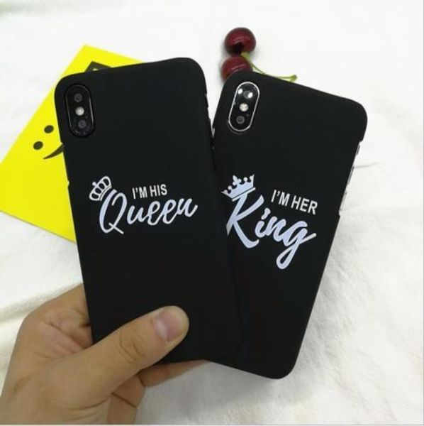

silicone phone cover girl fashion queen king crown soft case for iphone xs xsmax xr iphone 7 8 plus 6 cover shell