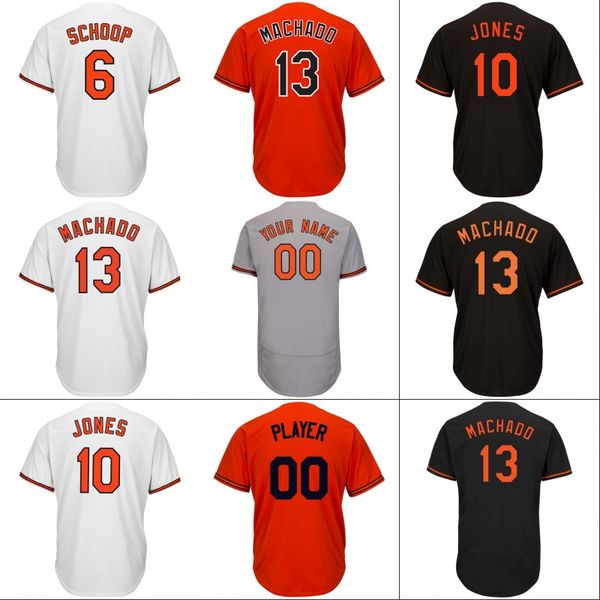 

#13 Manny Machado Jersey Baltimore Mens 6 Jonathan Schoop 8 Cal Ripken 10 Adam Jones 33 Eddie Murray 45 Mark Trumbo Baseball Jerseys