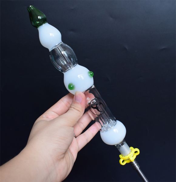 Nektarsammler-Kit mit Titanspitze, 14 mm umgekehrter Nagel, Rauchglaspfeifen, Bohrinselkonzentrat, Dab-Strohwasserpfeifen336S