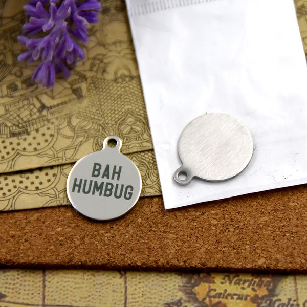 

40pcs--"bah humbug"stainless steel charms more style for choosing diy charms pendants for necklace, Bronze;silver