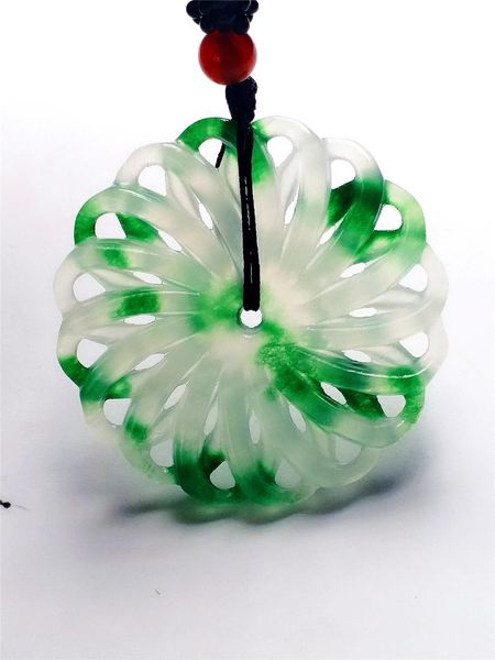

yigedan vintage hollow bing flowers natural jade pendant, Silver