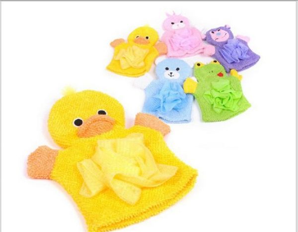 

Cartoon animal kid bath mitten buddy duck frog rabbit fun children wa hing bath glove baby bath rub towel