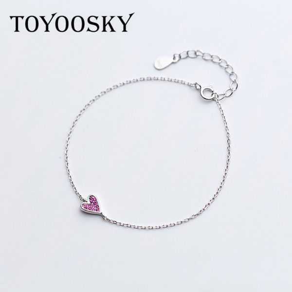 

new design charming love heart bracelets & bangles for women girls 925 sterling silver statement jewelry wholesale, Black