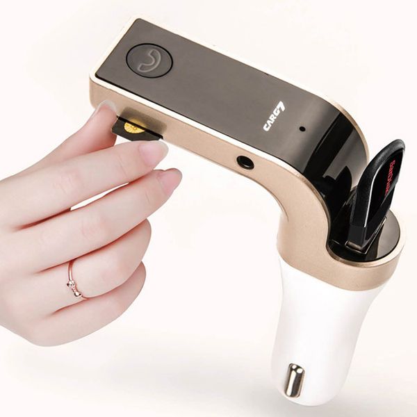

G7 Smartphone Bluetooth MP3 Radio Player Handfree FM Transmitter Modulator 2.1A Car Charger Wireless Kit Support Hands-free Micro 20pcs