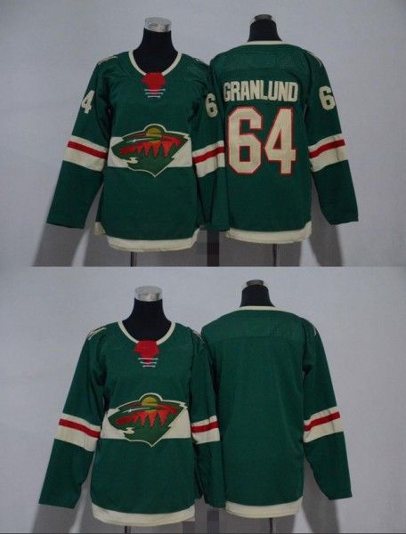 

Men Youth Women Jerseys 2018 AD Ice Hockey Minnesota Wild Jersey 64 Mikael Granlund Blank Jersey Men Kids Woman Green