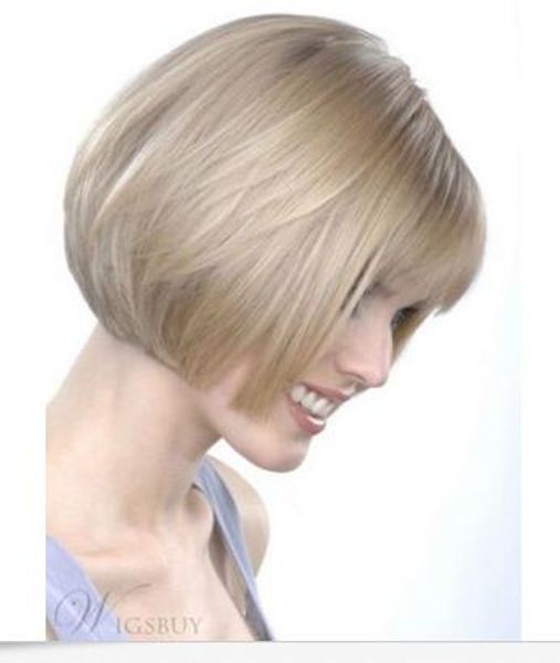 

hand-made soft short straight hair bob wig with bang 8 inches, Black;brown