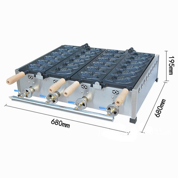 Пищевая промышленность Коммерческий газовый Тайяки Станок из нержавеющей стали Waffle Maker Японская Тайяки Рыба в форме рыбной выпечки