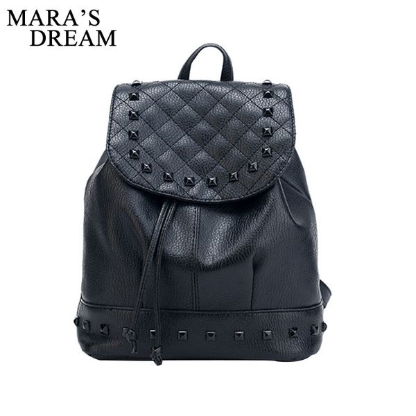 

mara's dream fashion backpack rivet travel bag pu backpack for women school student teenage girl escolar women