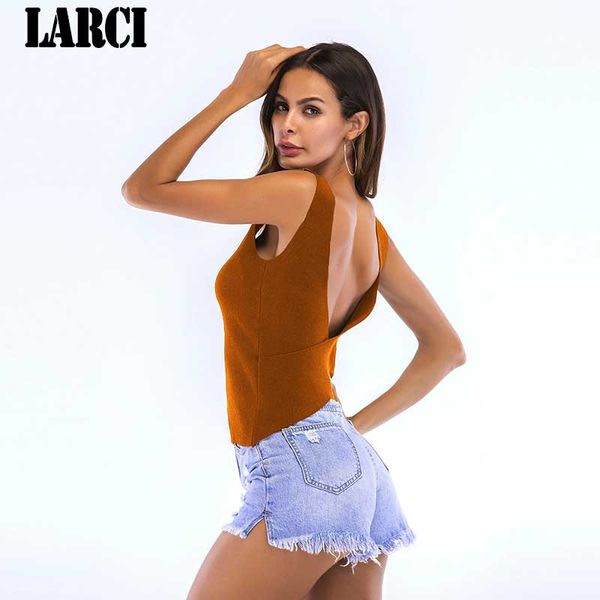 

larci backless shirt vest sleeveless women loose breathable cross strap tank knitting summer for women 2018 e5740, White
