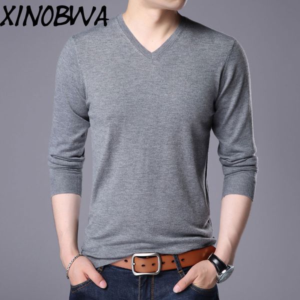

new arrival mens autumn spring fashion v neck long sleeve loose knitted thin sweater male casual plus size pullover clothes, White;black