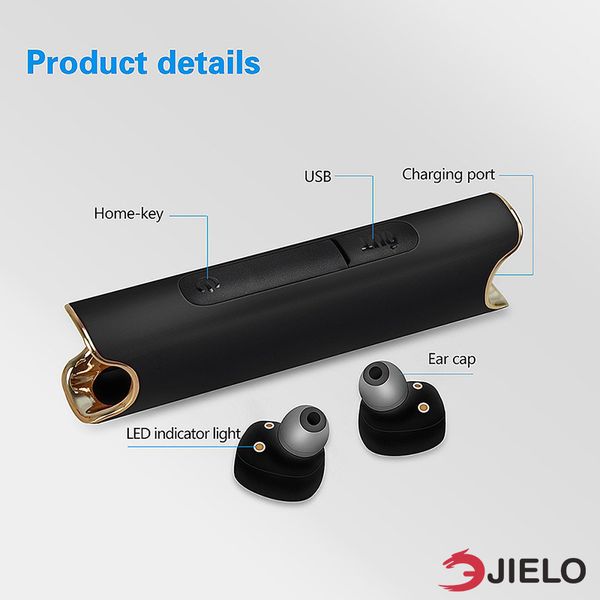 

s2 tws headset earphone bluetooth headphonesipx7 waterproof cordless with mic mini earbuds power bank for xiaomi sony iphone