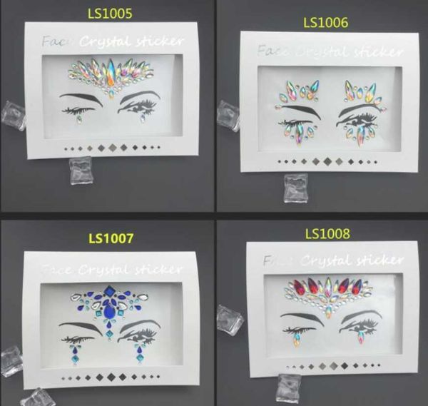 

STOCK New Handpicked Boh Drop Ship Eapck Fashion Colorful Design Stickers For Music Festival Makeup Beauty Crystal Face Tattoo Sticker Non T